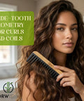 Wide Tooth Bamboo Detangling Comb for Curly Hair Smooth Easy Glide Snag Free Detangling Wet or Dry Hair Thick Coily Textured Styles Eco Friendly Durable Hair Care Tool, 5.78in