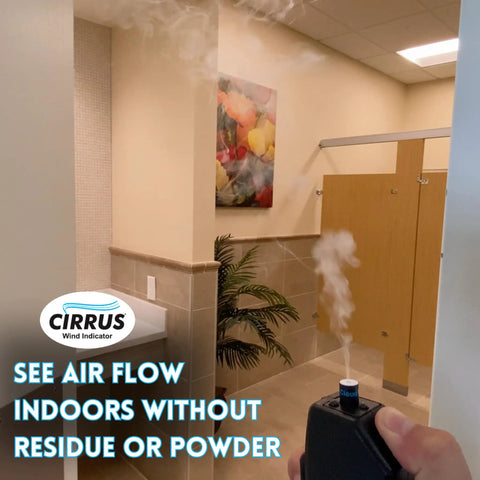 HVAC Wind Indicator Handheld Draft Detector showing airflow visualization indoors, residue-free
