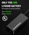 54.6V 2A EBike Charger For 48V Lithium Battery With M16 Connector Fast Charging And Overload Protection UL Listed