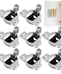 Effortless Cabinet Door Hinge Upgrade Kit For Smooth Silent Operation, 8-pack, silver metal, no drill install shown with cabinet