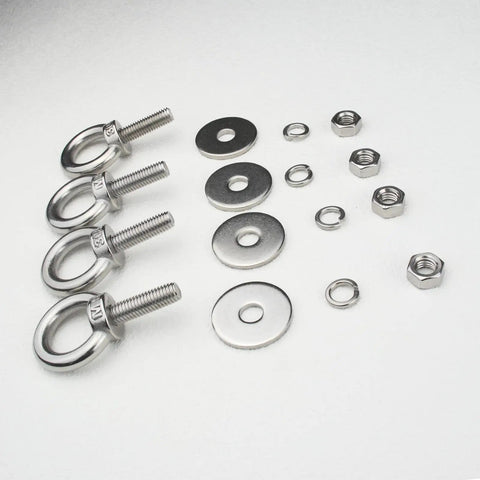 Stainless Steel Eye Bolts With Nuts And Washers 4 Pack 5/16 Inch By 1 Inch Lifting Eyebolts for outdoor use and tie downs