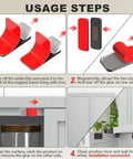 5 Pack Ultra Thin Magnetic Door Catch With Adhesive Tape, 0.08 Inch Stainless Steel Cabinet Latch, Easy No Drill Install steps