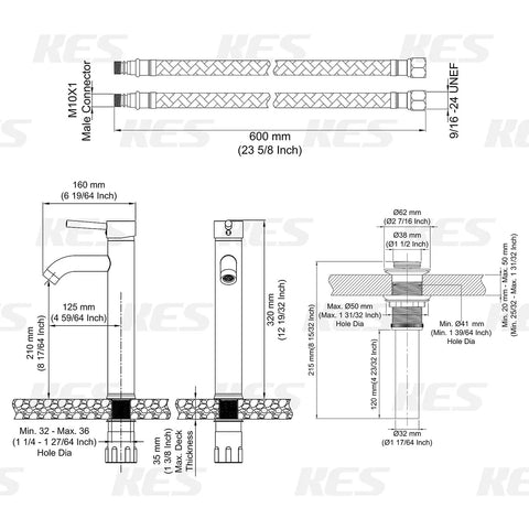 Technical diagram of Rectangular Vessel Sink With Faucet And Drain Combo In Brushed Nickel Finish 19 By 14.6 Inch Bathroom Vanity Sink Set