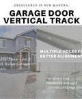Image showing Vertical Garage Door Track Replacement Kit Left And Right Rails For 7 Foot Doors Galvanized Steel Hardware 2 Inch Roller Compatibility Residential And Light Commercial Side Tracks Easy Install And Smooth Operation. Features heavy-duty galvanized steel, suitable for residential or light commercial garage doors.