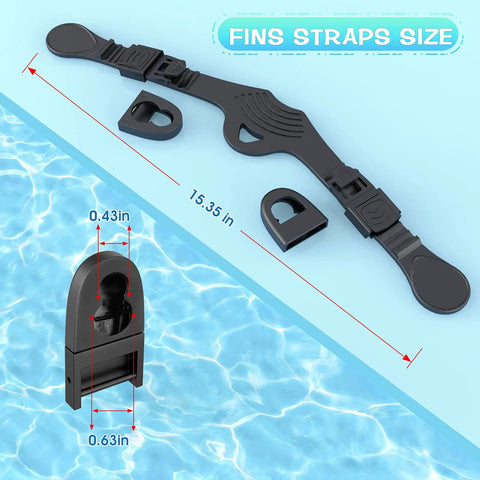 Adjustable Strap With Quick Release Buckles For Snorkel Fins Replacement Parts, 15.35in silicone strap with link button