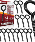 Heavy Duty Black Screw Eyes Set With 3.2 Inch Eye Bolts For Hanging Cables And Wires Ideal For Hammock Stands Indoor And Outdoor Use
