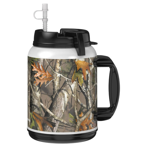 Killer 64 Oz Insulated Travel Tumbler Featuring Double Wall Build And Bpa Free Leak Resistant Body Packed With A Flex Straw in sharp camo