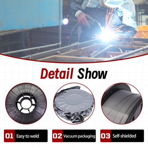 Gasless Flux Core Welding Wire 0.035 Inch And 0.030 Inch, 10 Lb Spool, 8 Inch, Self Shielding Arc Wire in detail show image