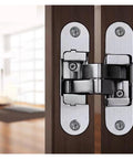 Invisible Hinge Set Zinc Alloy Concealed Cross Hinges With 3D Adjustable Mount For 180 Degree Folding Doors Multicolor