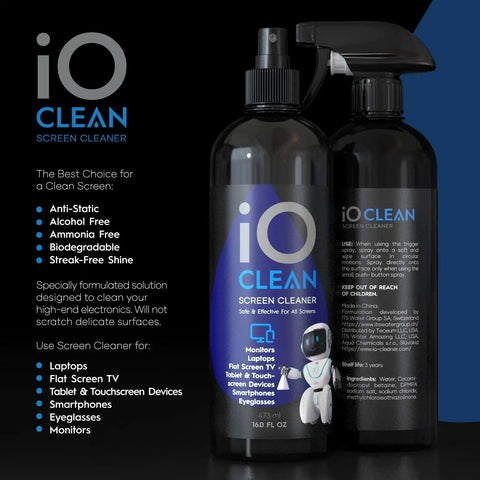 Screen Cleaner Spray 16 Oz All In One Cleaning Kit For LCD LED OLED TVs Smartphones Tablets Laptops Monitors And Other Devices Includes Microfiber Cloth Wipes And Dual Nozzle Bottles For Fast Smudge Free Shine