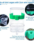 Hassle Free Bird Feeder And Water Dispenser Set Featuring Clear Acrylic Jar and secure perch design for parakeets and lovebirds.