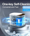 The Real Deal Countertop Ice Maker Machine Featuring Zero Effort Self Cleaning Routine And Smart Ice Size Settings That Rapidly Whips Up Nine Crisp Cubes In Six Minutes To Keep Your Friday Nights Chilling; showing self-cleaning feature.