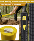 36 Inch Pick Mattock With Heavy Duty Rail Steel Head And Fiberglass Handle, 2 In 1 Adze Hoe And Pick Axe, close-up of handle