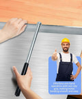 15.25 Inch Sheet Metal Bender Tool for roofing ductwork and HVAC hemming operation with built-in handle shown in action