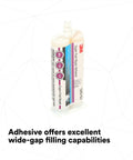 Super-Fast Repair Adhesive For Quick Bonds, 1.6 Oz Cartridge, Translucent, No Sag Formula, Fast-Setting Glue For Wide-Gap Filling And Tough Temperature Resistance, Ideal For Wood, Plastic, Metal, Ceramic Repairs.