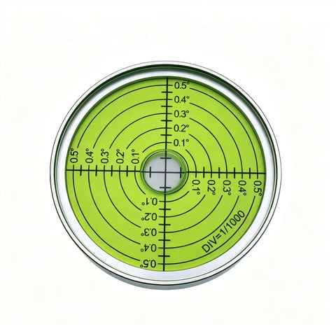 Pro Grade Aluminum Alloy Universal Horizontal Level Tool With Bubble Level Circle 2.4 Inches 60mm Magnetic Silver Green Built For Construction And DIY Projects, round bubble level