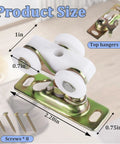 4Pcs Sliding Pocket Door Rollers Assembly For Hardware Kit Replacement With Top Hanger, shown with dimensions and components.