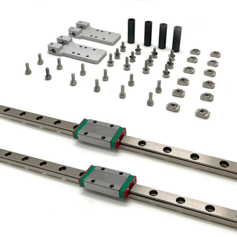 Z Axis Linear Guide Upgrade Kit For Budget 3D Printers, MGN9 Rails, Easy Install, with screws and mounting plates