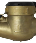 One Inch Water Meter No Lead Brass NSF Certified Multi Jet Gallons Horizontal Install side view with corrosion resistant body