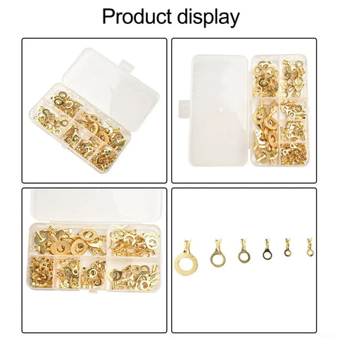 Top Tier Brass Cable Lugs Kit With 150 PCS Ring Terminals For All Your Wiring Projects From M3 To M10 Non Insulated Crimp Connectors That Are Super Durable And Conduct Electricity Like A Charm Right Now! brass ring terminals in storage case