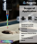 Close-up of Aoranto 1/8 in ball-nose CNC router bit, rainbow-coated solid carbide, 1/4 in shank, 2-flute for wood carving