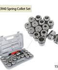 ER40 Collet Chuck Set 17 Pieces With MT3 Shank, Heavy Duty Pro Grade Spring Collets, includes box and collets for CNC machines