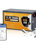 Beefed Up 12V 280Ah LiFePO4 Battery With Metal Case Bluetooth Low Temp Protection Built In 200A BMS 3584Wh