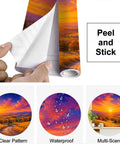 Peel And Stick Classic Countryside Landscape Wallpaper, showing clear pattern and waterproof features for easy installation.