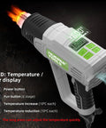 Hot Air Gun With LCD Display And Adjustable Temperature From 50 C To 600 C, showing digital temperature readout.