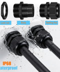 72 Piece Cable Glands Kit With Waterproof Strain Relief For Cables And Pass Through Grommets IP68 in water demonstration