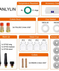 Components of 25 Piece TIG Stubby Gas Lens Nozzle Kit For WP 17 18 26 Welding Torch 3 32 Inch Tips Accessories Pack