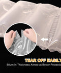 Close-up of air pillows showing tear-off feature, part of Air Pillows For Shipping With Pump Pack Of 400 Count Inflatable Packing Air Bags Alternative To Packing Peanuts 3.54 By 7.87 Inches No Air Cushion Machine Needed Easy Inflate Keeps Items Protected.