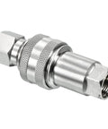 Top Shelf Heavy Duty Carbon Steel Hydraulic Quick Connect Coupler With M18 Female Thread Pipe Fitting Adapter close-up view.