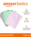 Ultra Soft Microfiber Cleaning Cloths 24-Pack For Cars And Glass, Streak Free And Lint Free, Green Gray Pink Towels Displayed