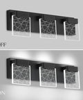 Dope Matte Black Vanity Light With Modern Led Three Light Wall Fixture For Bathroom Energy Efficient Daylight 6000K