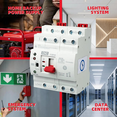 Automatic Transfer Switch 4P 63A AC 220V for UPS and home backup with generator and data center setup