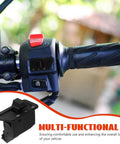 Easy Grip Motorcycle Turn Signal Activation Switch With Sensitive Operation And Wide Compatibility For Motorcycles And Electric Bikes Black Handlebar Control Switch For Quick Signaling And Safer Rides shown on a motorcycle handlebar.