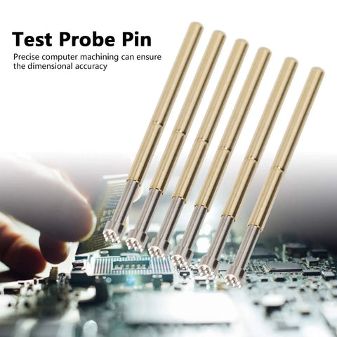 Close-up of 100 Piece Spring Test Probes With Brass Contact Pins 2mm Tips And 9 Claws Built For Electronics Industrial Repair And Computer Machining Durable Precise Versatile Workhorse Probe Set