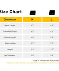 Size chart for Slip On Recoil Pad Gel Filled Black Two Pack M L Fits Most Rifles And Shotguns showing dimensions for M and L sizes.