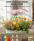 24W full-spectrum grow light over Smart Indoor Hydroponic Garden System With App And WiFi Control For Home Use, 10 Pod Planter