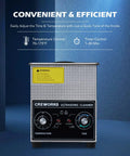 Straight Up Workhorse 2L Ultrasonic Cleaner Tank With 60W Cavitation Waves And Sweet 100W Heater Paired With Precise Digital Timer close-up of temperature and timer controls.