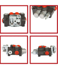 Beefed Up Two Spool Hydraulic Directional Control Valve With 11 GPM Flow, BSPP Ports, 3600 PSI Adjustable Relief, multiple views