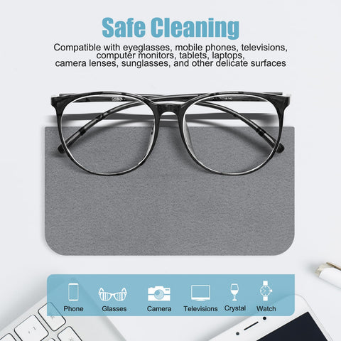 10 Pack Microfiber Cleaning Cloths For Electronics, Camera Lenses, Eyeglasses, Phones And Laptops Safe Gentle Wipe Kit