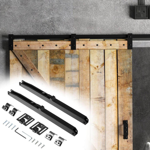 Hole Free Barn Door Soft Close Kit For Single Doors Weighing 88 To 132 Pounds With Hidden Spring Damper, installation view