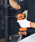 Cordless One Half Inch Impact Wrench Kit With 260 Ft Lbs Torque And 3700 RPM Beast Power 21V in use on metal frame