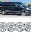 Ford Transit Hubcap Wheel Covers 16 Inch Silver Replacement Set Of 4 For 2015 To 2026 Transit 150 250 350 350HD ABS