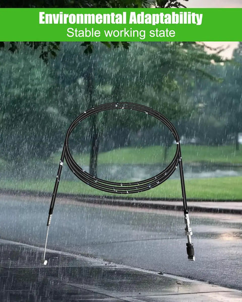 Replacement Throttle Cable For Honda HRX217 Series Lawn Mowers in rain, showing durability and sealed design.