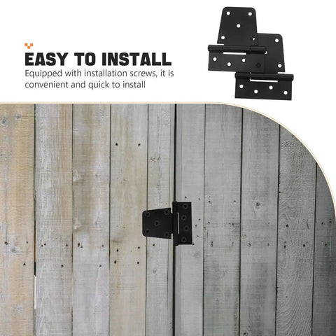 Heavy Duty Black Gate Hinges For Wood Fences Barn Doors And Sheds Weld On Three Point Five Inch With Screws Two Pack
