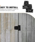 Beefy Heavy Duty Weld On Gate Hinges Three Point Five Inch Black Offset For Wood Gates Barn Doors Fences installed on gate