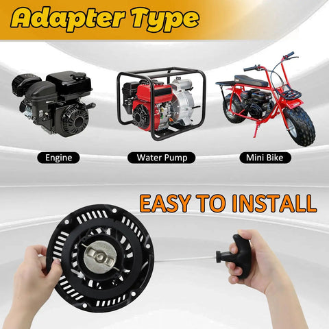 Pull Start Recoil Starter for Predator 196cc 212cc 225cc Engines, mini bikes, and generators installation demonstration